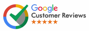 Google My Business 5 Star Reviews graphic from Premier Carpet & Duct Cleaning service badge or icon.