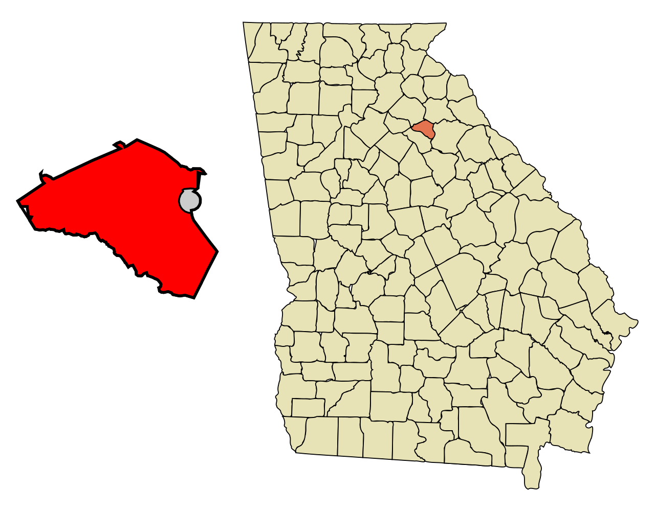 Map of Athens, Georgia highlighting service areas for Premier Carpet & Duct Cleaning.