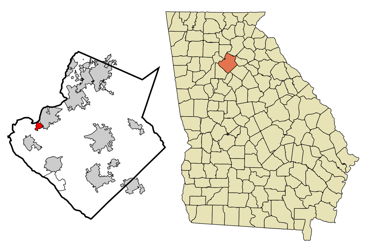 Map of Berkeley Lake, Georgia highlighting service areas for Premier Carpet & Duct Cleaning.
