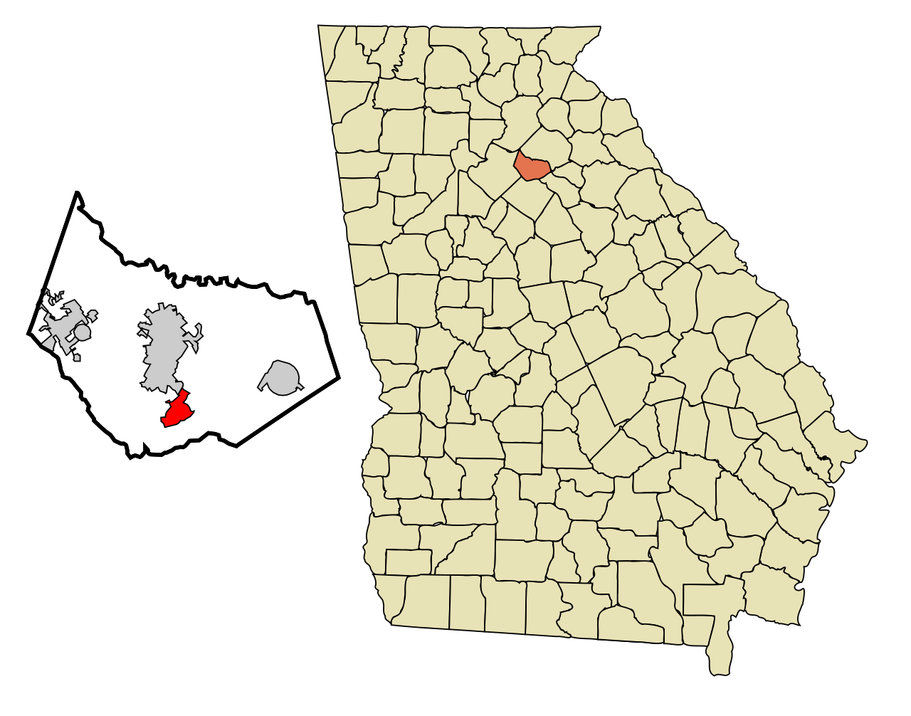 Map of Bethlehem, Georgia highlighting service areas for Premier Carpet & Duct Cleaning.