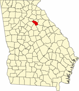 Map of Oconee County, Georgia highlighting local service areas.
