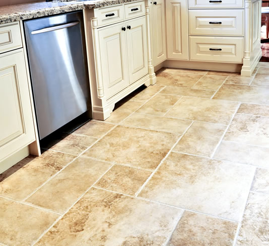 Tile and grout cleaning service results on a tiled floor.