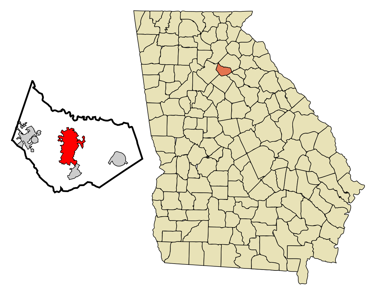 Map of Winder, Georgia highlighting service areas for Premier Carpet & Duct Cleaning.